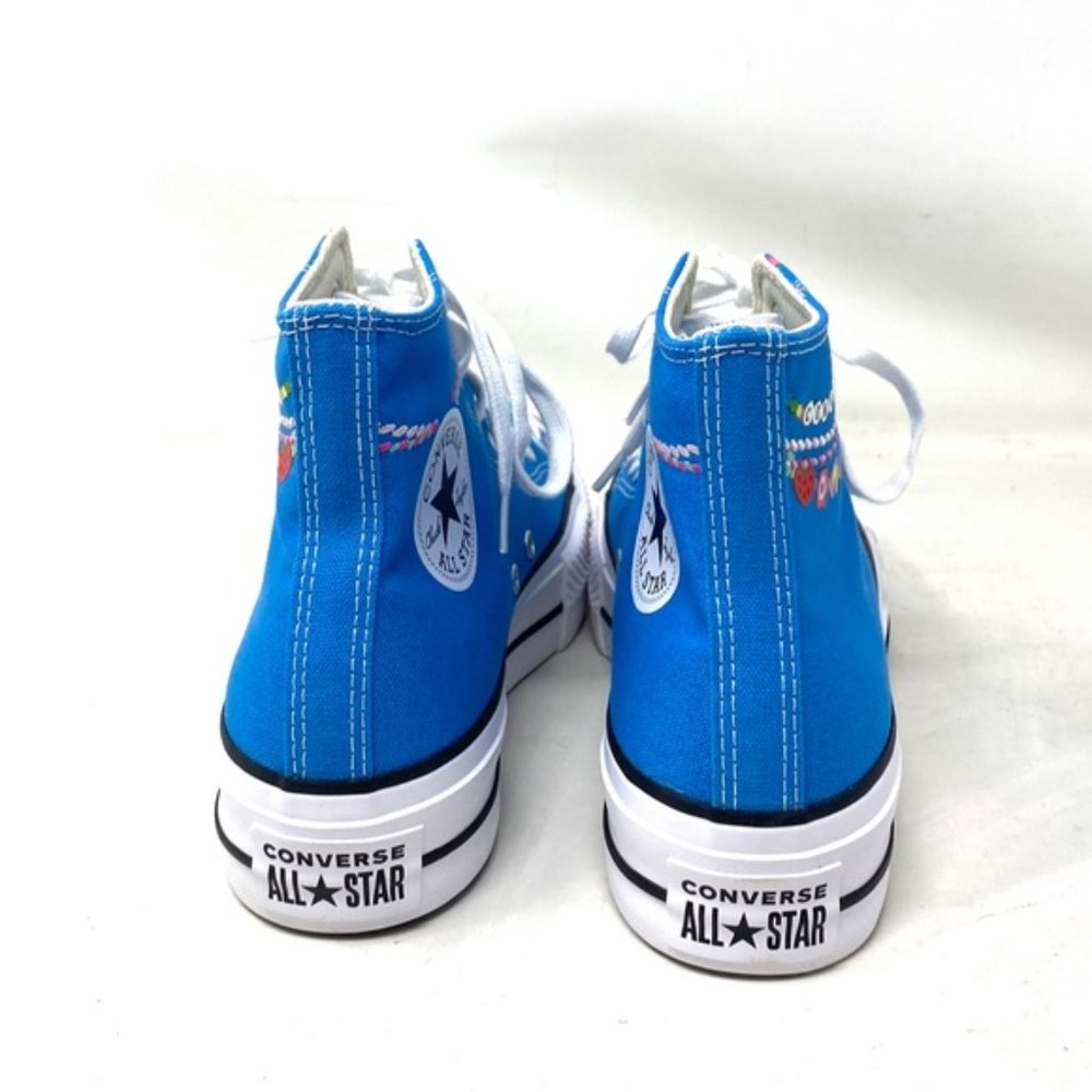 Converse Ctas Lift Platform High Top Canvas White Blue Women Size Skate A06844C - Picture 8 of 9
